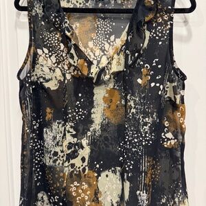 cabi  Incandescent animal print sleeveless blouse #4185